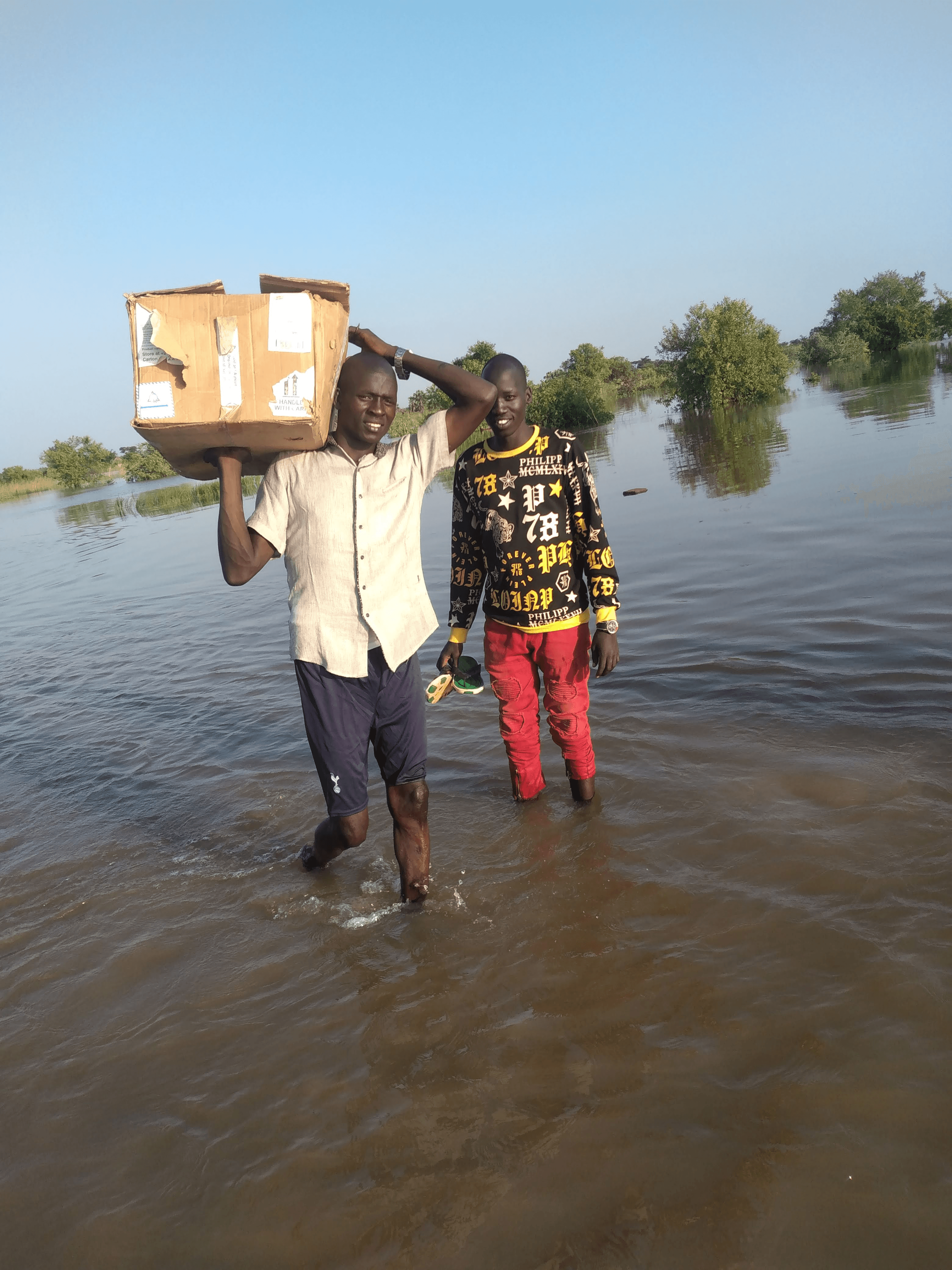 We provided emergency assistance to refugees from Khartoum this includes food items and Non Food items like nets and blankets.